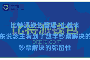 比特派钱包管理  让越来越多的东说念主看到了数字钞票解决的弥留性