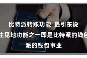 比特派转账功能  最引东说念主注见地功能之一即是比特派的钱包事业