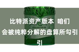 比特派资产版本  咱们会被纯粹分解的盘算所勾引