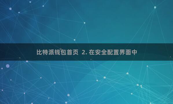 比特派钱包首页  2. 在安全配置界面中